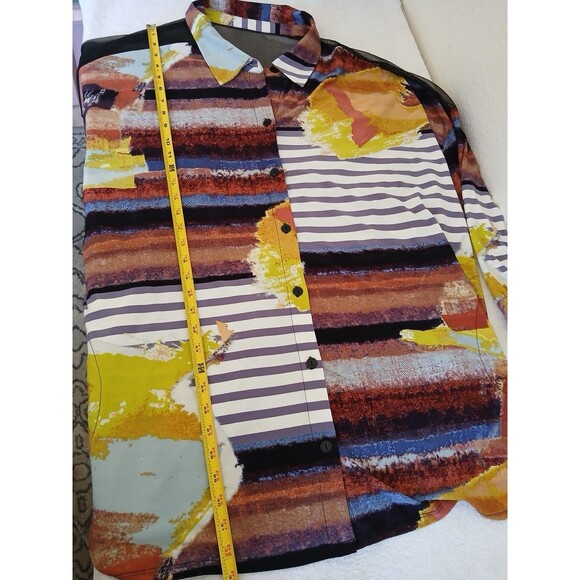 Attitudes by Renee Como Jersey Mesh Shoulder Top Plus Size 3X Printed Tee Shirt - Picture 11 of 16